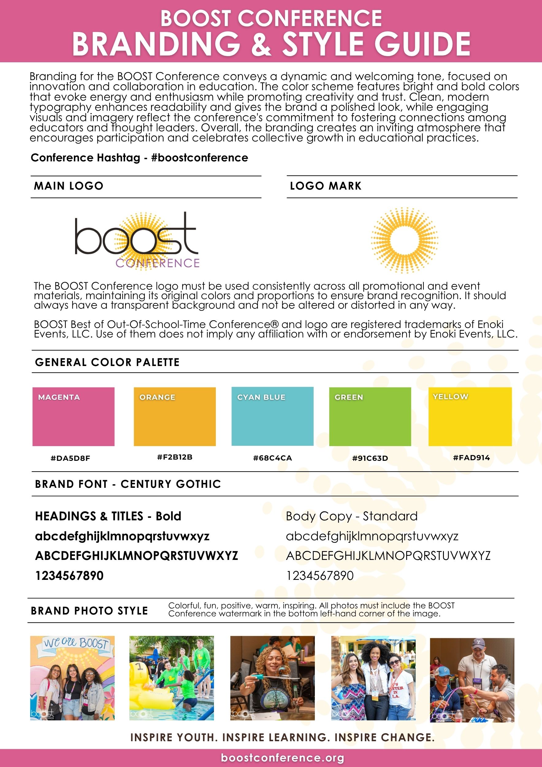 BOOST Conference Brand Style Guide One Sheet