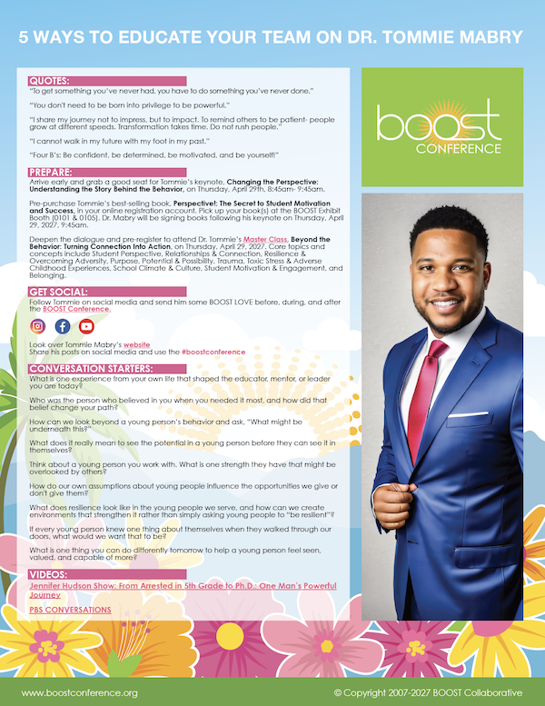 Tommie Mabry BOOST Keynote Guide